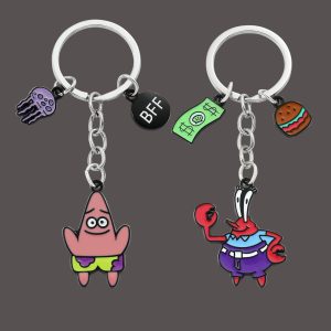 Anime SquarePants Metal Keychain