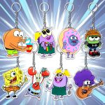 12cm SpongeBob SquarePants Student Backpack Key Pendant