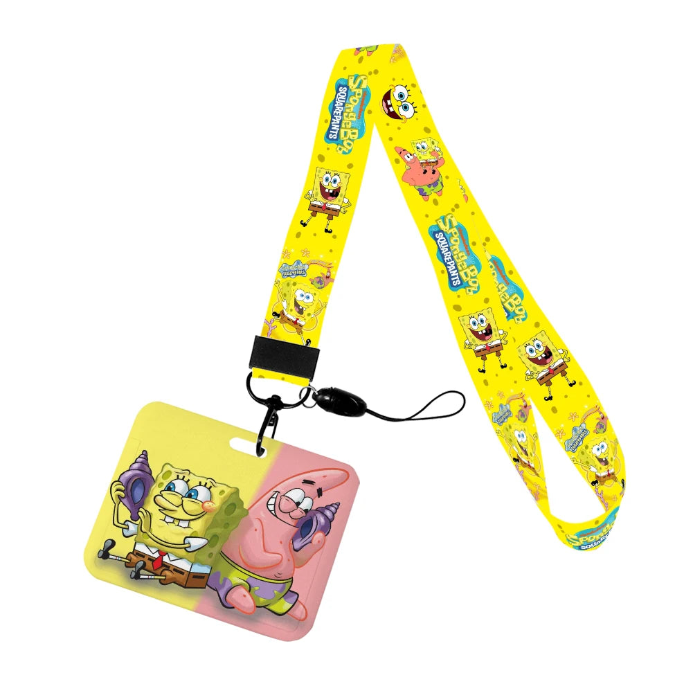 Cartoon SpongeBob ID Card Holder with Lanyard - Image 13