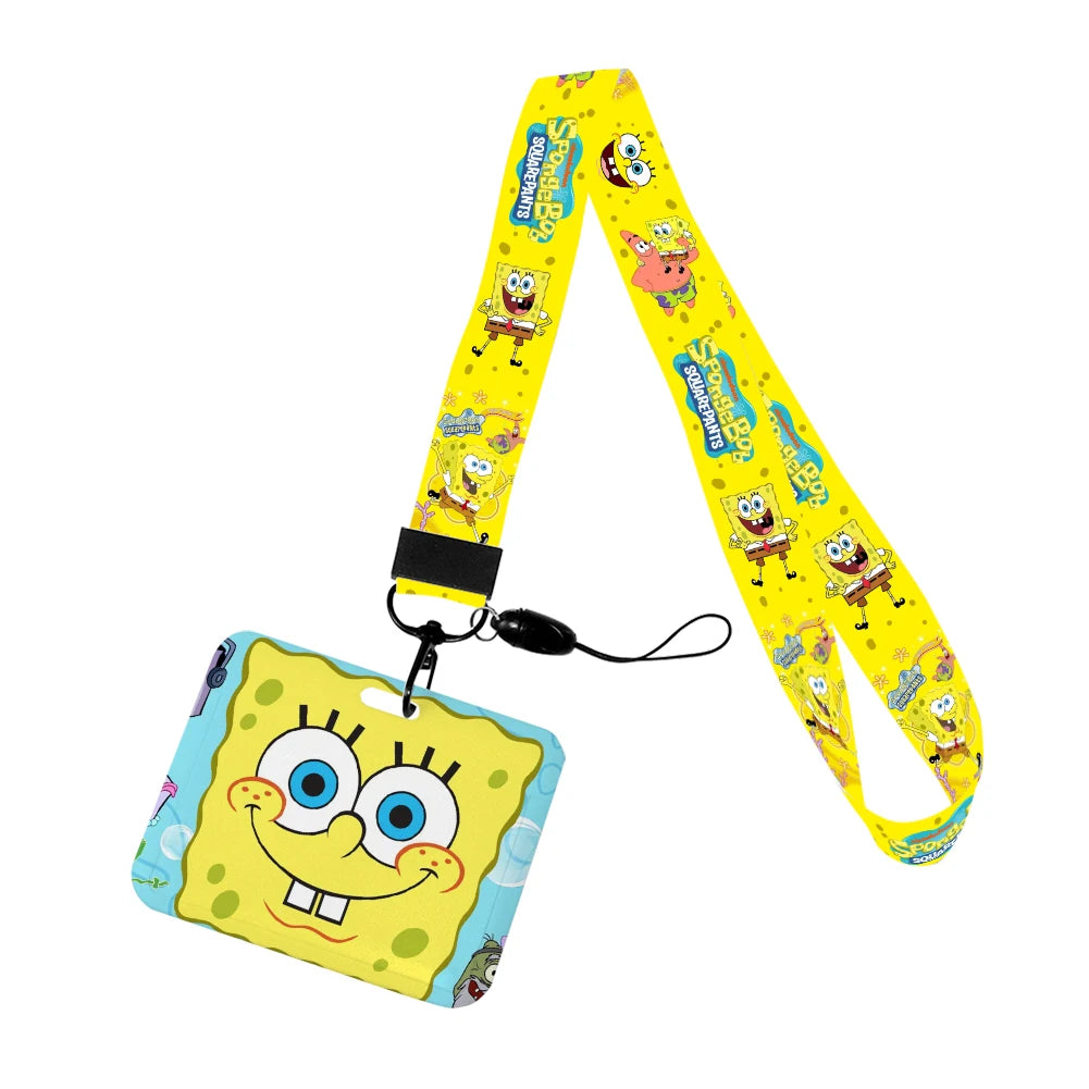 Cartoon SpongeBob ID Card Holder with Lanyard - Image 3