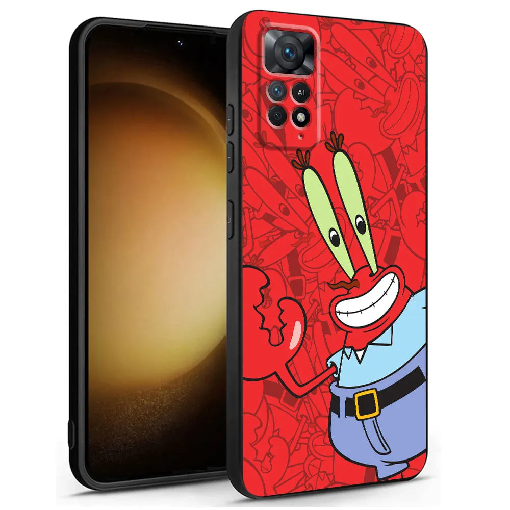 Black Cartoon Friend SpongeBobs Phone Case - Image 8