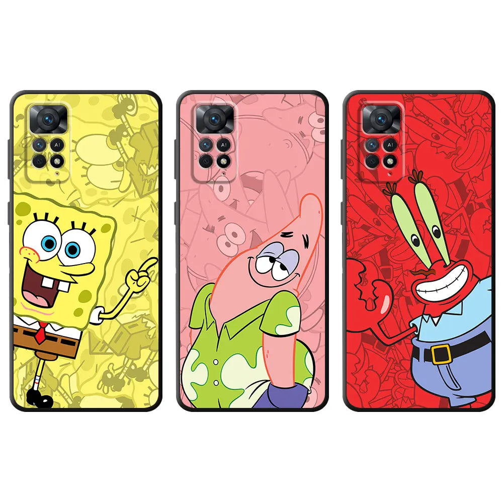 Black Cartoon Friend SpongeBobs Phone Case