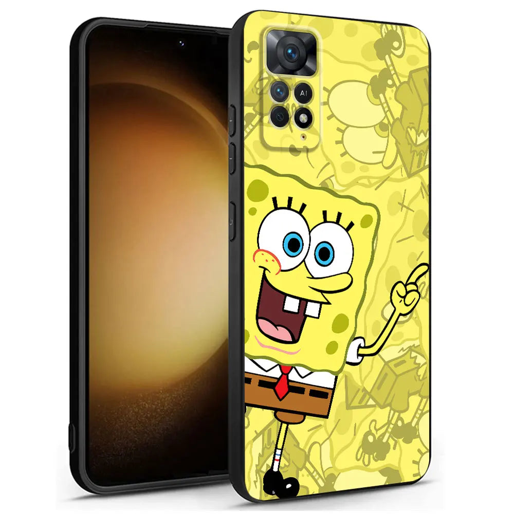 Black Cartoon Friend SpongeBobs Phone Case - Image 7